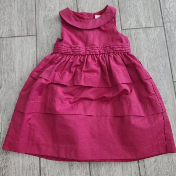 Janie and Jack Toddler Girls Fuchsia Tiered Sleeveless Dress Size 2T - Picture 5 of 11
